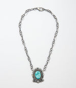 Embellished Turquoise Pendant Necklace