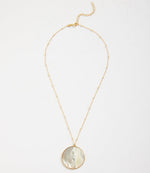 Mother Of Pearl Pendant Disc Necklace