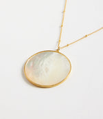 Mother Of Pearl Pendant Disc Necklace