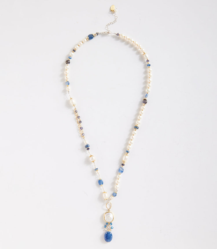 Pearl and Kyanite Necklace