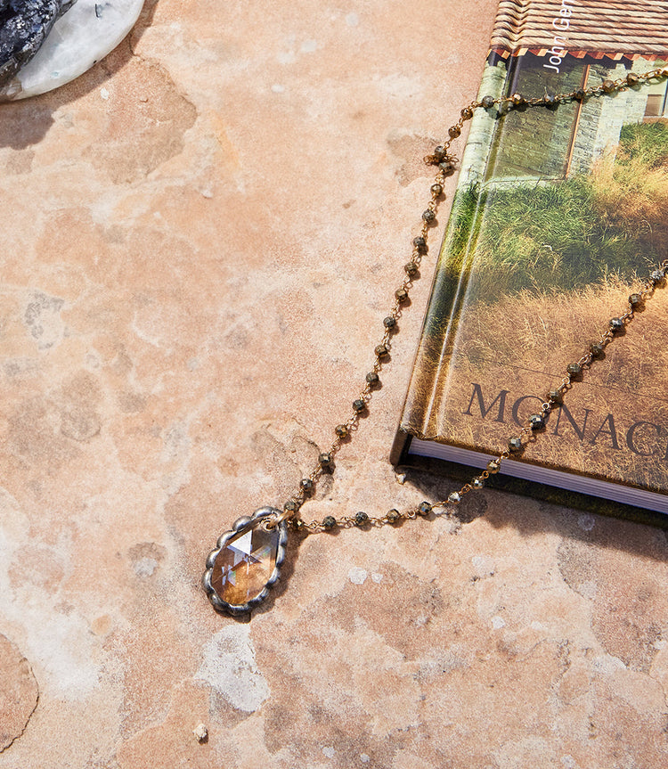 Pyrite Crystal Pendant Necklace