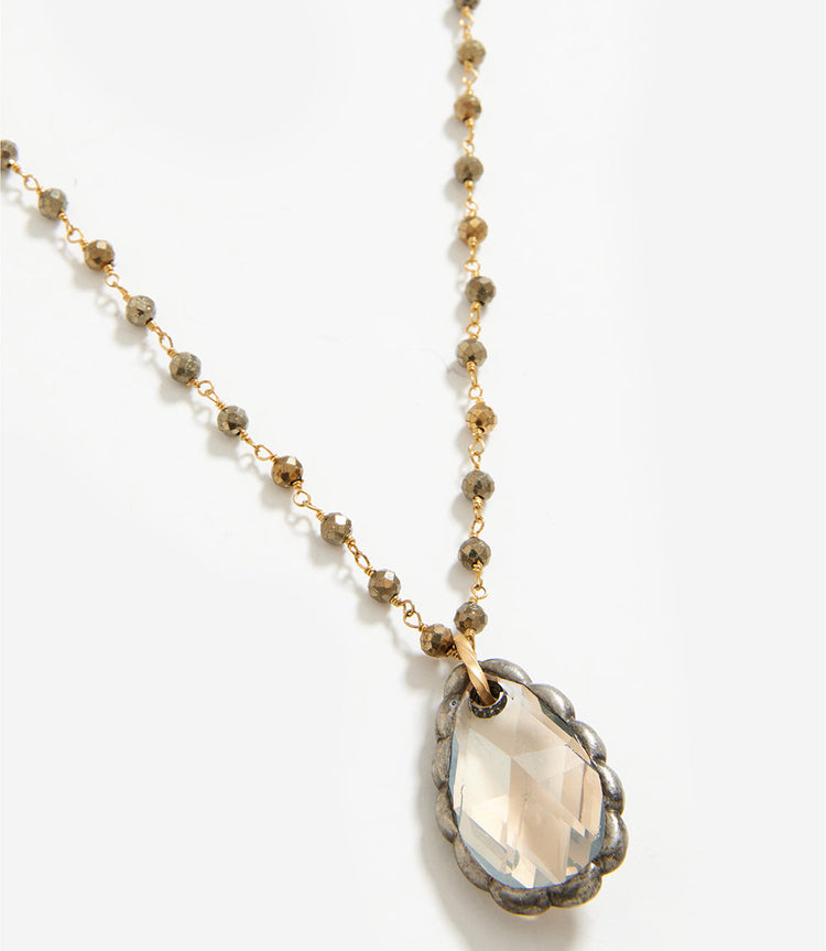 Pyrite Crystal Pendant Necklace