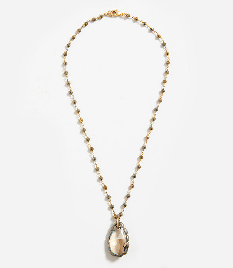 Pyrite Crystal Pendant Necklace
