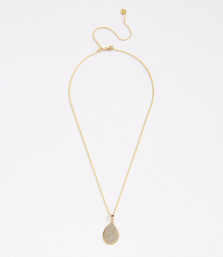 Swarovski® Pavé Crystal Teardrop Necklace