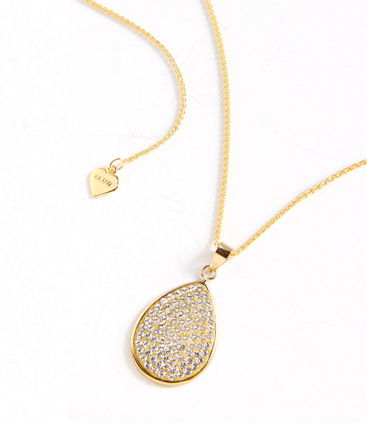Swarovski® Pavé Crystal Teardrop Necklace