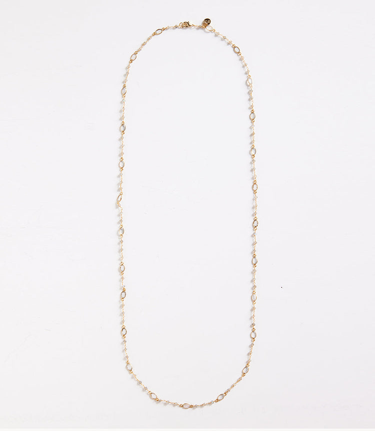 Long Quartz Station Necklace