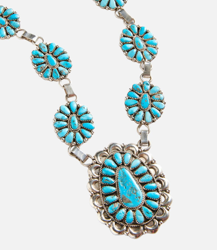 Turquoise Cluster Necklace