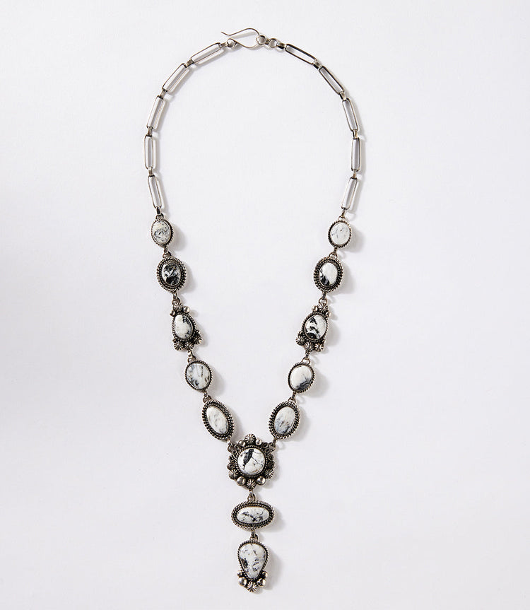White Buffalo Lariat Necklace