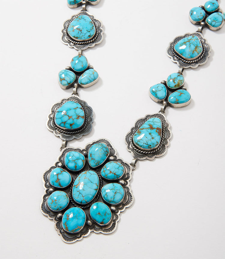 Blue Gem Turquoise Lariat Necklace