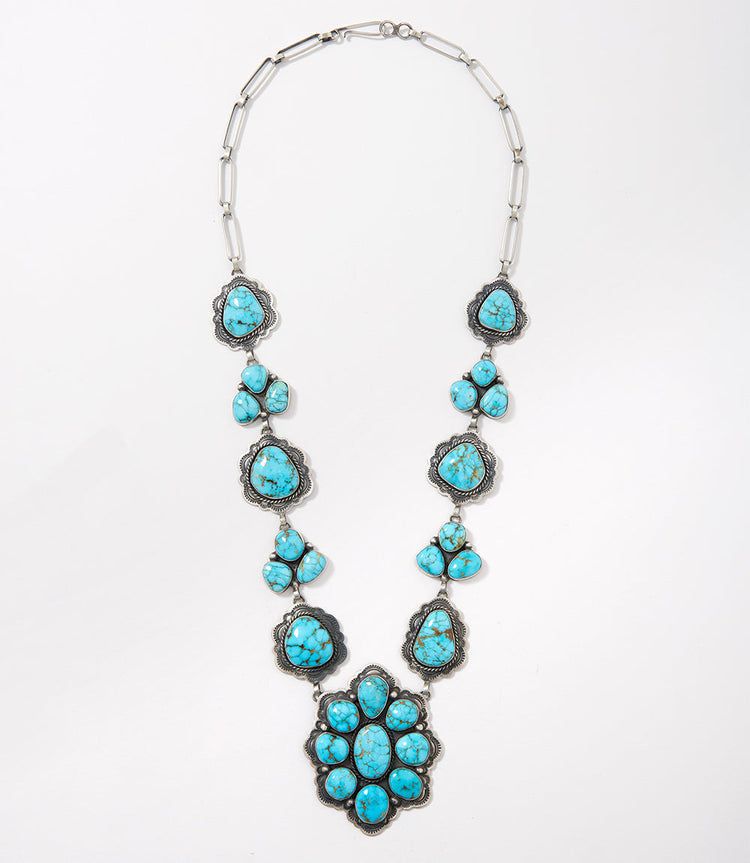 Blue Gem Turquoise Lariat Necklace