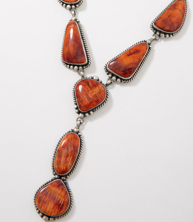Spiny Oyster Lariat Necklace