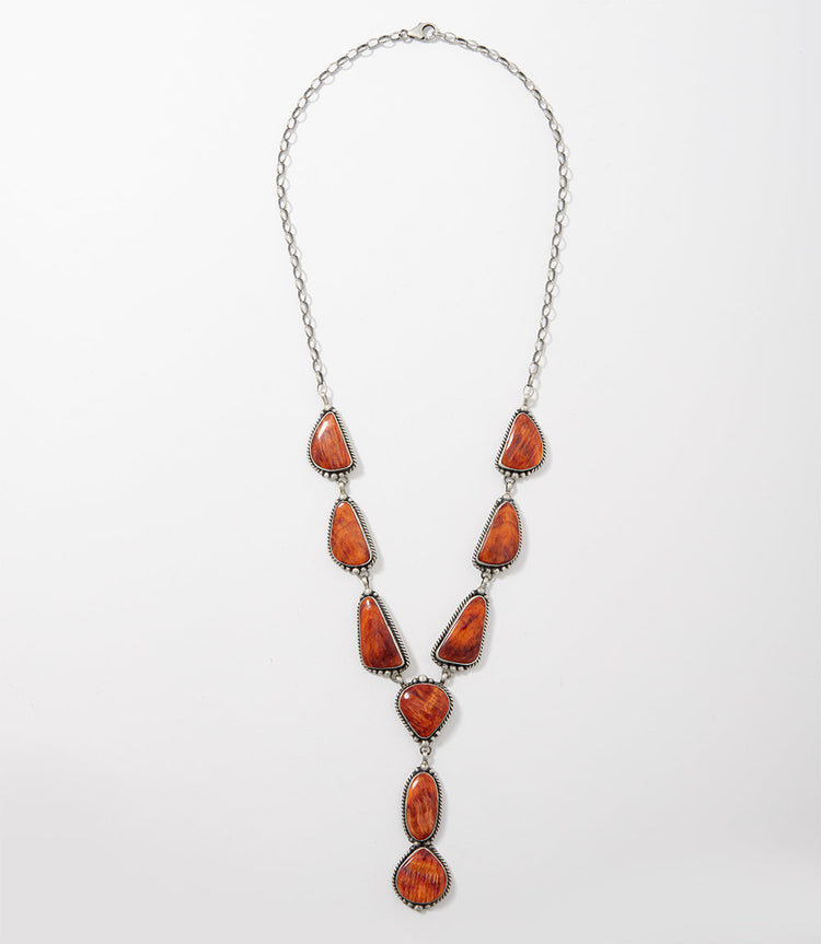 Spiny Oyster Lariat Necklace