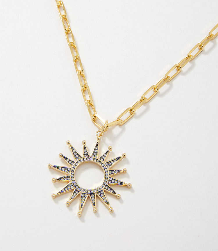 Pavé Sunburst Necklace
