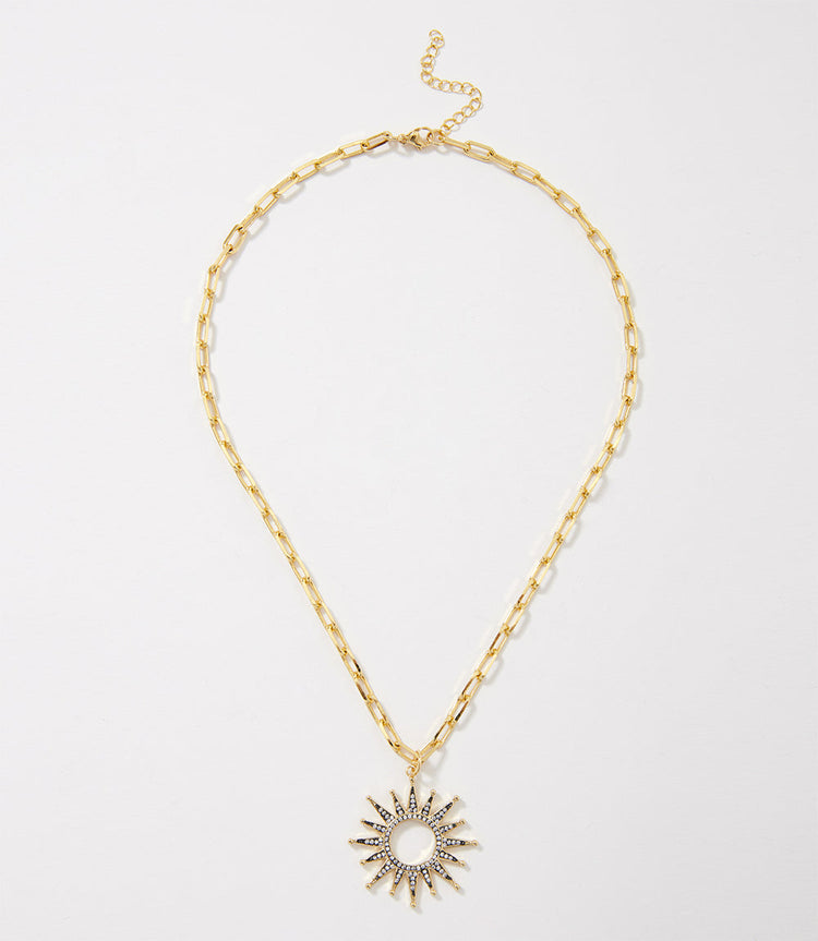 Pavé Sunburst Necklace