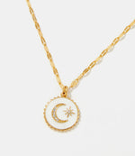 Enamel Moon and Star Necklace