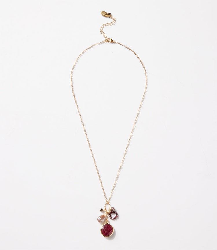 Gemstone Cluster Necklace