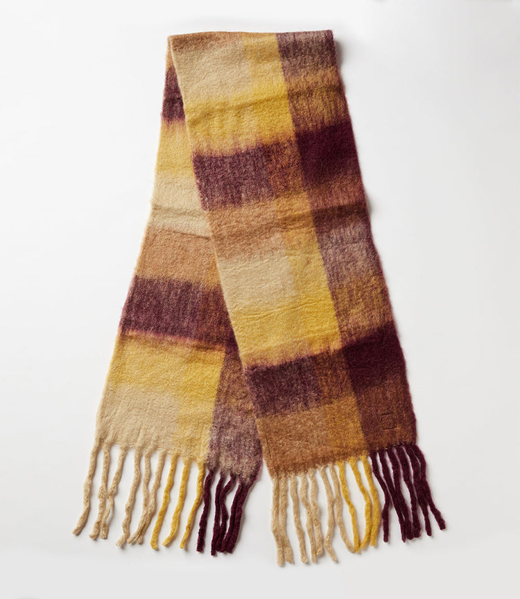 Plaid Fringe Scarf