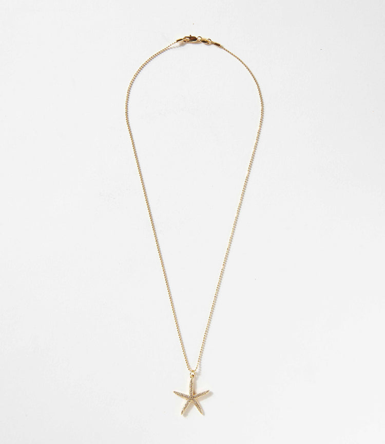 Large Pavé Starfish Necklace