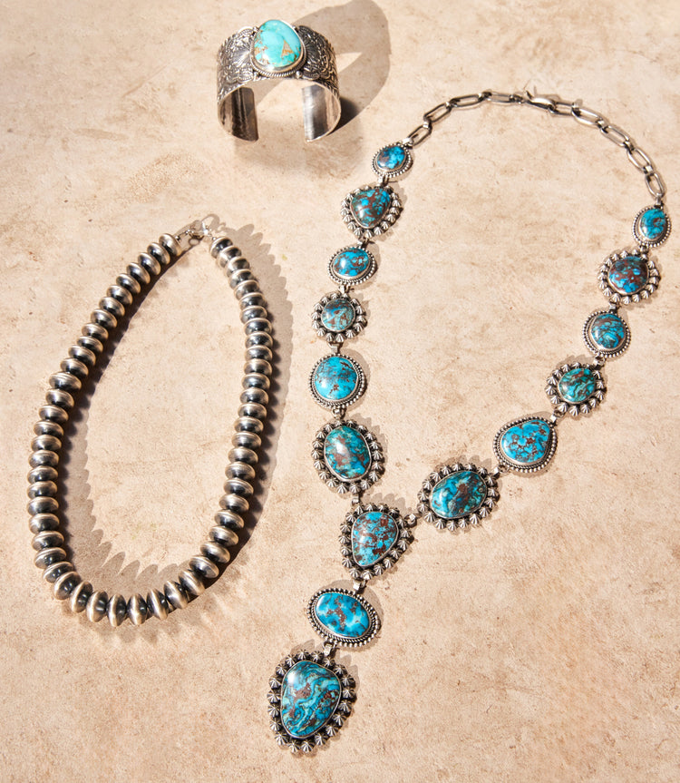 Sterling Silver Turquoise Lariat Necklace