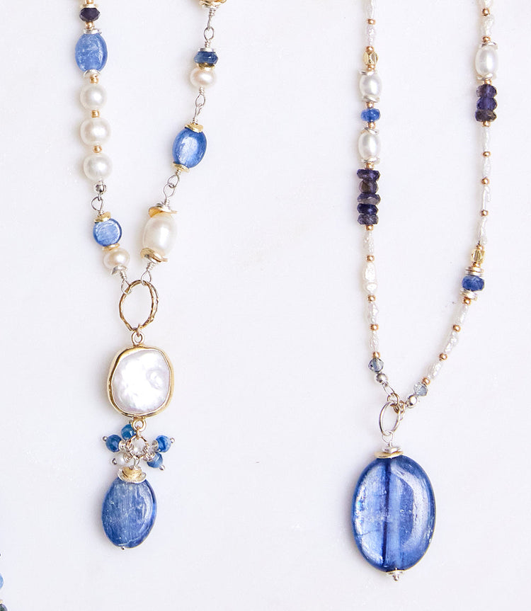 Gemstone Beaded Pendant Necklace