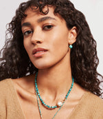 Chan Luu Turquoise and Pearl Necklace