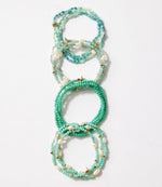 Beaded Gemstone And Pearl Stretch Bracelet