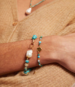 Chan Luu Turquoise And Pearl Bracelet