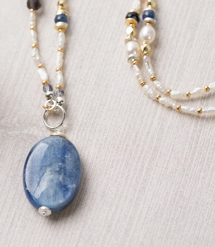 Gemstone Beaded Pendant Necklace
