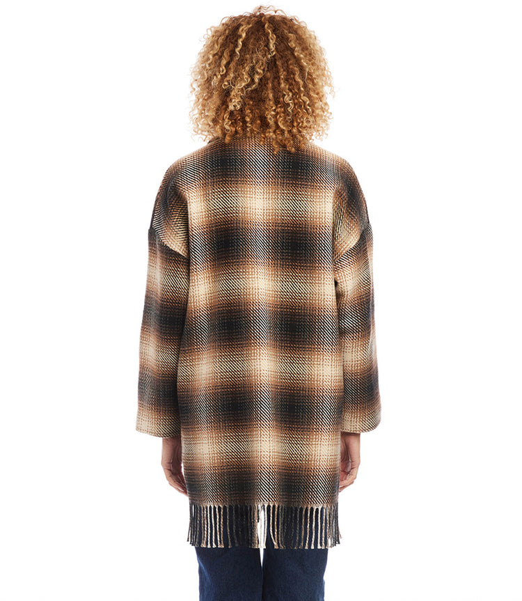 Plaid Fringe Jacket