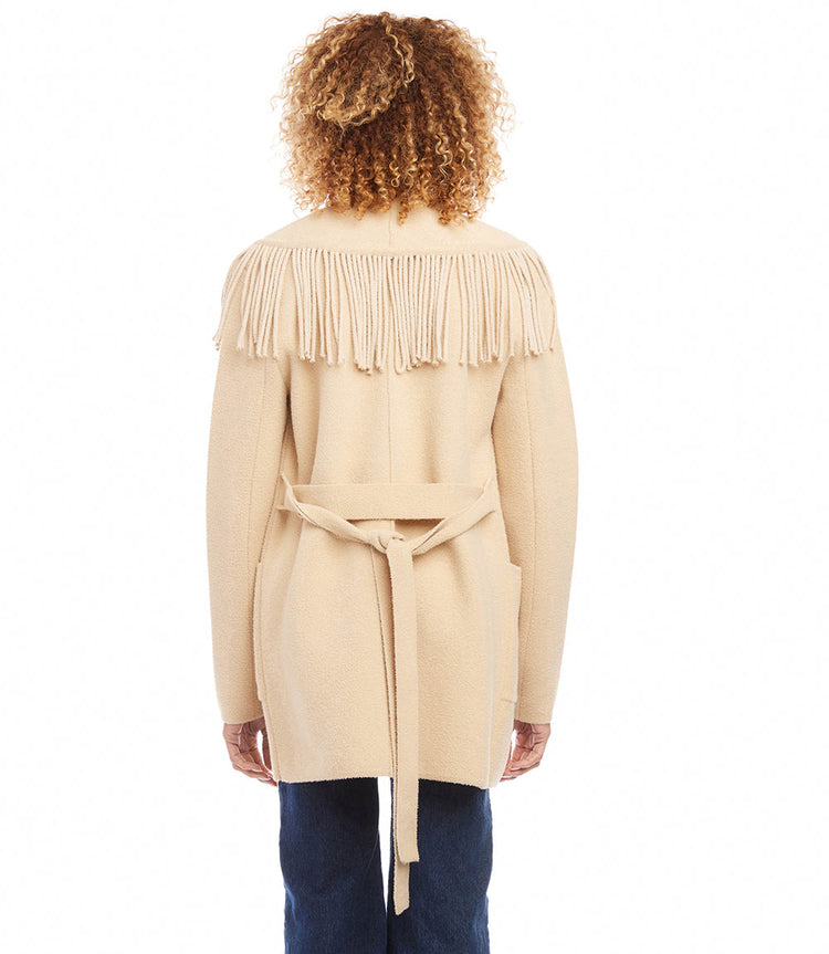 Belted Fringe Jacket