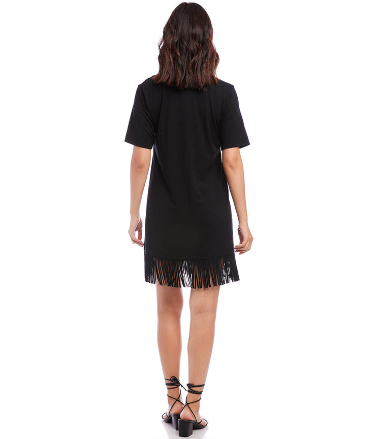 V-Neck Fringe Dress