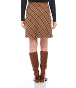 Bias Cut Plaid Skirt