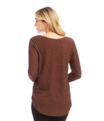 3/4 Sleeve Shirttail Top