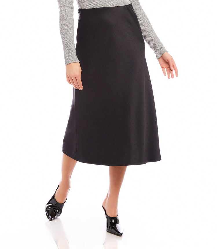 Bias Cut Satin Midi Skirt