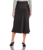 Bias Cut Satin Midi Skirt
