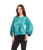 Keyhole Crossover Satin Top