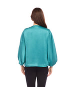 Keyhole Crossover Satin Top