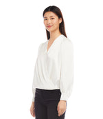 Drape Front Satin Top