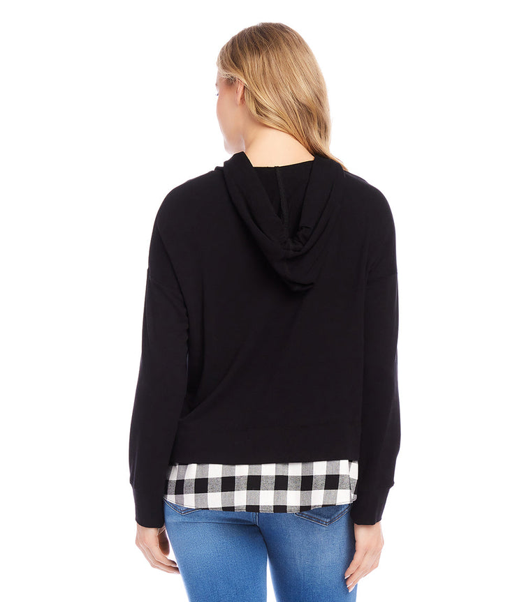 Contrast Hem Hoodie
