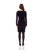 Petite Size Shirred Long Sleeve Dress