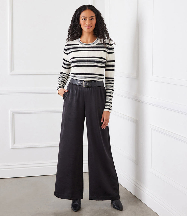 Wide Leg Satin Pants