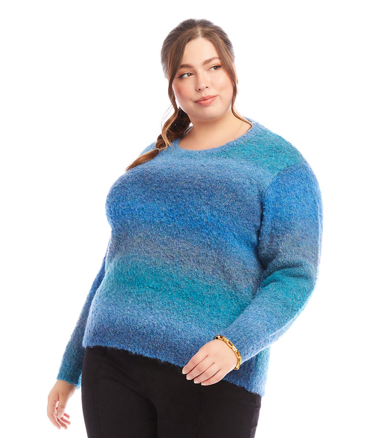 Plus Size Ombre Boucle Sweater