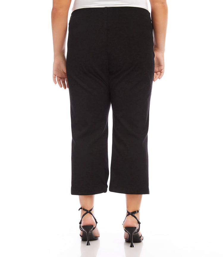 Plus Size Cropped Pintuck Pants