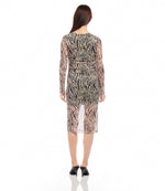 Side Shirred Midi Mesh Dress