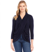 Three Quarter Sleeve Crossover Top