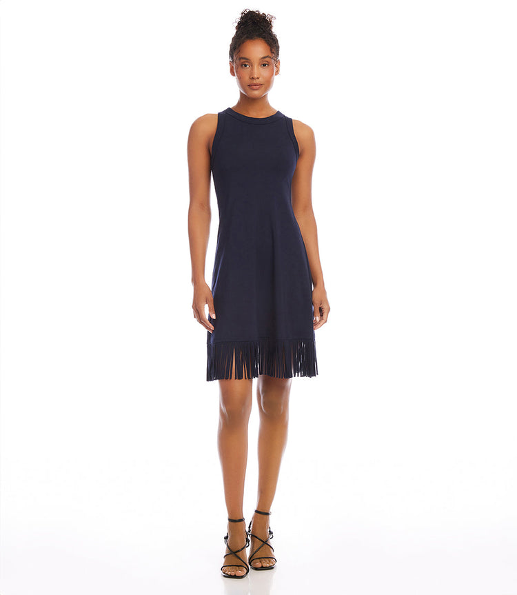 Sleeveless Fringe Hem Dress