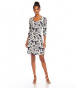 Three Quarter Sleeve A-Line Dress