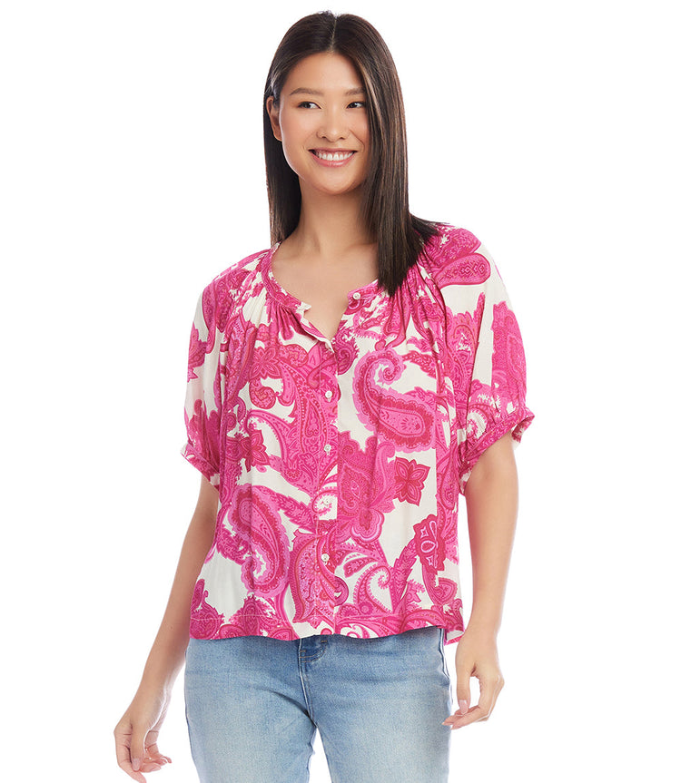 Short Sleeve Peasant Top