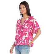 Short Sleeve Peasant Top