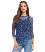 Side Shirred Mesh Top
